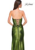Picture of: Net Jersey Prom Dress with Strapless Top and Flattering Ruching in Matcha , Style 32946, Detail Picture 20