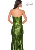 Picture of: Strapless Draped Neckline Prom Dress in Metallic Jersey in Matcha , Style 32828, Detail Picture 21