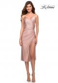 Picture of: Jersey Midi Dress with Slit and Wrap Style Ruching in Mauve, Style 30918, Main Picture