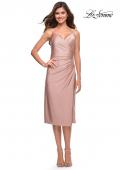 Picture of: Jersey Midi Dress with Slit and Wrap Style Ruching in Mauve, Style 30918, Detail Picture 4