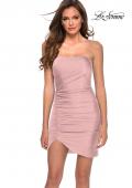 Picture of: Short Strapless Homecoming Dress with Ruching in Mauve, Style: 29315, Detail Picture 1
