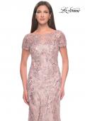Picture of: Stunning Beaded Lace Evening Gown with Short Sleeves in Mauve, Style: 31672, Main Picture