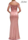 Picture of: Off the Shoulder Stretch Satin Evening Dress in Mauve, Style: 31621, Detail Picture 8