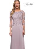 Picture of: Jersey Gown with Boat Neckline and Lace Detailing, Style: 29251, Detail Picture 13