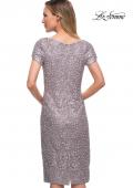 Picture of: Below the Knee Dress with Beautiful Lace and Short Sleeves in Mauve, Back Picture