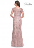 Picture of: Stunning Beaded Lace Evening Gown with Short Sleeves in Mauve, Style: 31672, Back Picture