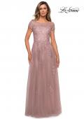 Picture of: Beaded Lace Rhinestone A-line Evening Gown in Mauve, Style: 27920, Detail Picture 1