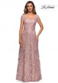 Picture of: Cap Sleeve Floral Gown with Sweetheart Neckline in Mauve, Style: 27951, Detail Picture 1