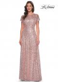 Picture of: Stunning Beaded Gown with Short Sleeves in Mauve, Style: 30122, Detail Picture 1