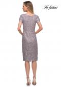 Picture of: Below the Knee Dress with Beautiful Lace and Short Sleeves in Mauve, Detail Picture 2