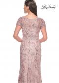 Picture of: Stunning Beaded Lace Evening Gown with Short Sleeves in Mauve, Style: 31672, Detail Picture 2