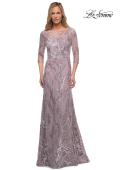 Picture of: Sequin Lace Long Dress with Sheer Sleeves, Style: 29233, Detail Picture 3