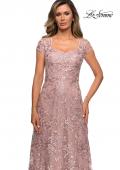 Picture of: Cap Sleeve Floral Gown with Sweetheart Neckline in Mauve, Style: 27951, Detail Picture 5