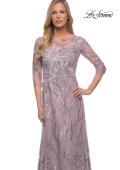 Picture of: Sequin Lace Long Dress with Sheer Sleeves, Style: 29233, Detail Picture 5