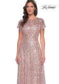 Picture of: Stunning Beaded Gown with Short Sleeves in Mauve, Style: 30122, Detail Picture 5