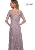 Picture of: Sequin Lace Long Dress with Sheer Sleeves, Style: 29233, Detail Picture 6