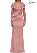Picture of: Off the Shoulder Stretch Satin Evening Dress in Mauve, Style: 31621, Detail Picture 7