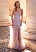 Picture of: Rhinestone and Beaded Print Mermaid Prom Gown with Sweetheart Neck in Mauve, Style: 32197, Main Picture