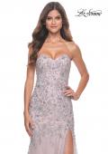 Picture of: Rhinestone and Beaded Print Mermaid Prom Gown with Sweetheart Neck in Mauve, Style: 32197, Detail Picture 8