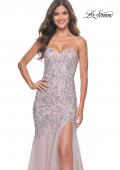 Picture of: Rhinestone and Beaded Print Mermaid Prom Gown with Sweetheart Neck in Mauve, Style: 32197, Detail Picture 9
