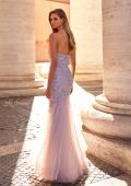 Picture of: Rhinestone and Beaded Print Mermaid Prom Gown with Sweetheart Neck in Mauve, Style: 32197, Back Picture
