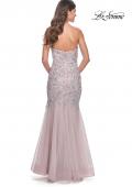 Picture of: Rhinestone and Beaded Print Mermaid Prom Gown with Sweetheart Neck in Mauve, Style: 32197, Detail Picture 7