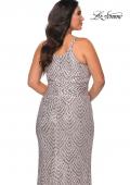 Picture of: Patterned Sequin Plus Size Dress with High Neckline in Mauve, Style: 28860, Detail Picture 2