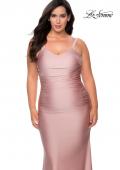 Picture of: Long Ruched Plus Size Jersey Prom Dress in Mauve, Style: 29005, Detail Picture 2