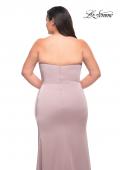 Picture of: Strapless Plus Size Dress with Ruffle Slit Detail in Mauve, Style: 29664, Detail Picture 4