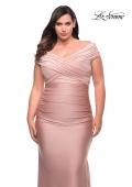 Picture of: Off the Shoulder Ruched Plus Size Gown with Train in Mauve, Style: 29132, Detail Picture 6
