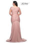 Picture of: Off the Shoulder Ruched Plus Size Gown with Train in Mauve, Style: 29132, Detail Picture 7