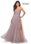 Picture of: Long Tulle Prom Dress with Beaded Bodice in Mauve, Style: 28535, Main Picture