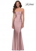Picture of: On Trend Jersey Long Dress with Ruching on Bodice in Mauve, Style 29873, Main Picture