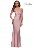Picture of: Fitted Jersey Gown with Draped Neckline and Beaded Straps in Mauve, Style 29918, Main Picture