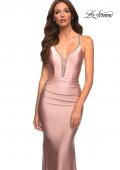 Picture of: Jersey Prom Dress with Rhinestone Detail on Straps in Pink, Style: 30446, Main Picture