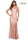 Picture of: Strapless Evening Dress with Ruffle on Slit in Mauve, Main Picture