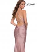 Picture of: On Trend Jersey Long Dress with Ruching on Bodice in Mauve, Style 29873, Detail Picture 9