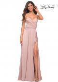 Picture of: Elegant Criss-Cross Ruched Bodice Jersey Dress in Mauve, Detail Picture 8