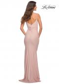 Picture of: Soft Jersey Ruched Dress with Draped Neckline in Mauve, Detail Picture 10