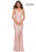 Picture of: Sparkling Pastel Jersey Gown with Open Back in Pink, Style: 30463, Detail Picture 11