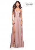 Picture of: Simple Strapless Jersey Dress with High Slit in Mauve, Style: 30700, Detail Picture 11