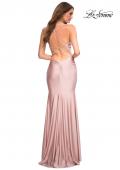 Picture of: Embellished Long Prom Dress with Criss Cross Front in Pink, Style: 30340, Detail Picture 12