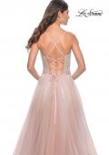 Picture of: A-Line Prom Gown with Ruched Bodice and Rhinestone Belt Detail in Mauve, Style: 32117, Detail Picture 13