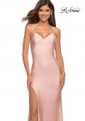 Picture of: Rhinestone Strap Simple Long Jersey Dress in Pink, Style: 30435, Detail Picture 15