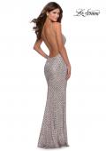 Picture of: Sequin Patterned Gown with Pyramid Neckline in Mauve, Style: 28625, Back Picture