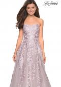 Picture of: Strapless Tulle Prom Dress with Lace Appliques in Mauve, Style: 27269, Detail Picture 1
