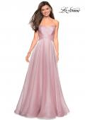 Picture of: Strapless Chiffon Dress with Criss Cross Bodice Detail in Mauve, Style: 27515, Detail Picture 1