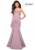 Picture of: Fitted Long Dress with Seams and Large Gold Zipper in Mauve, Style: 27524, Detail Picture 1