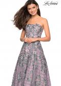Picture of: Floral and Sequin A-Line Strapless Prom Dress in Mauve, Style: 27683, Detail Picture 1