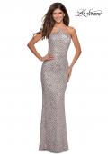 Picture of: Sequin Patterned Gown with Pyramid Neckline in Mauve, Style: 28625, Detail Picture 1